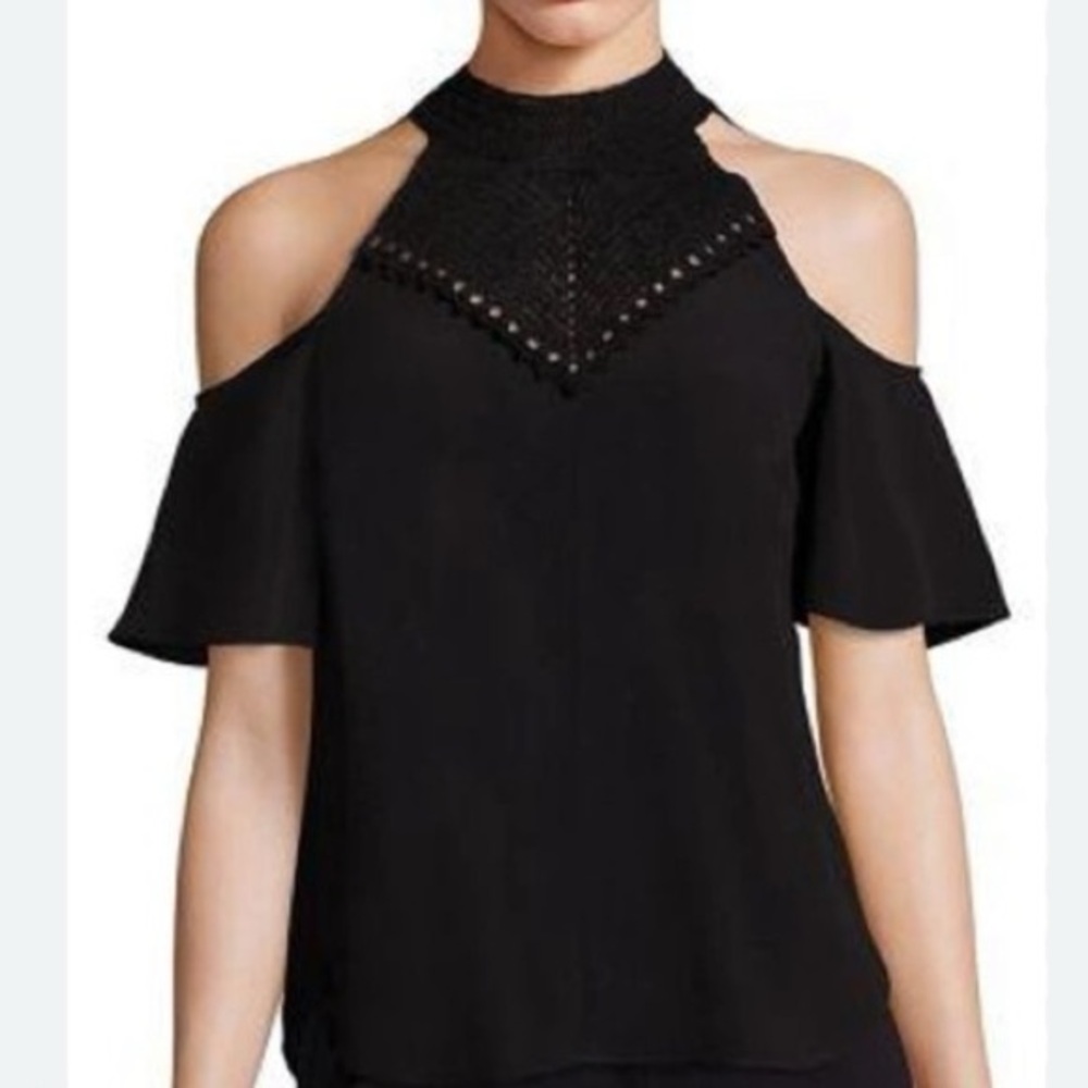 A.L.C. Black Cold Shoulder Blouse